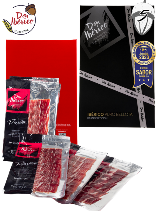 Estuche Regalo con 5 sobres de loncheado a cuchillo - Jamón o Paleta