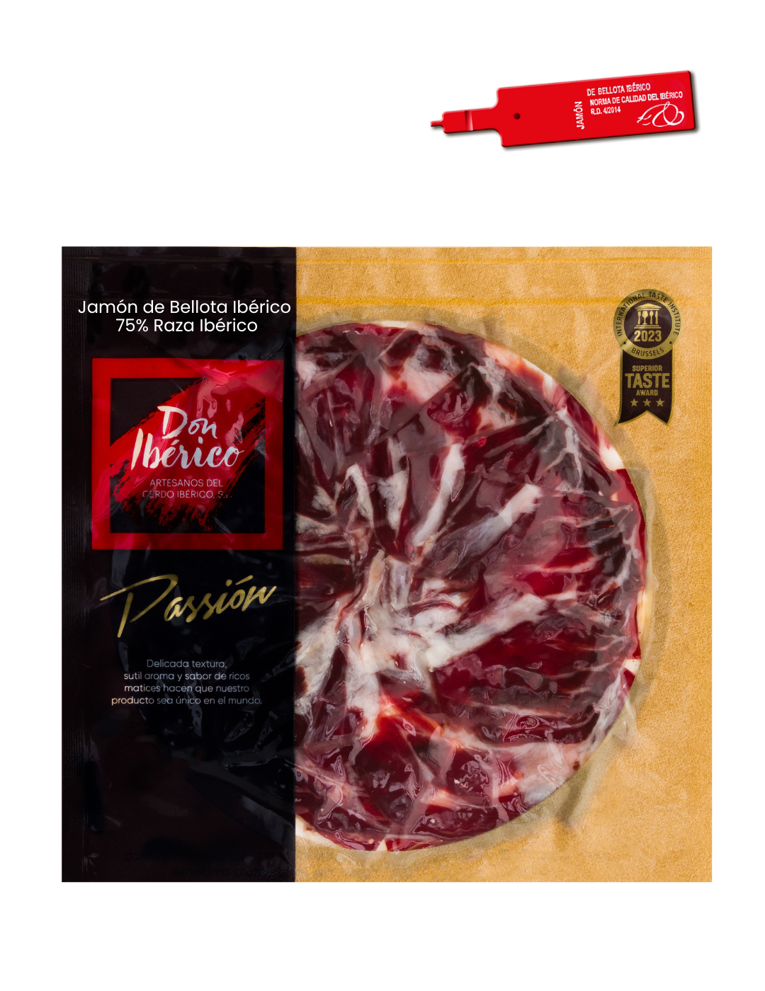 Sobre a cuchillo de Jamón de Bellota Ibérico (75% R.I)